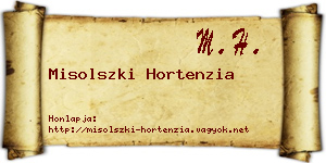 Misolszki Hortenzia névjegykártya